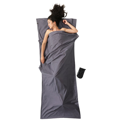 Cocoon Leicht-Reiseschlafsack,Rechteck, 220 x 90cm, 100% Baumwolle,elephant grey