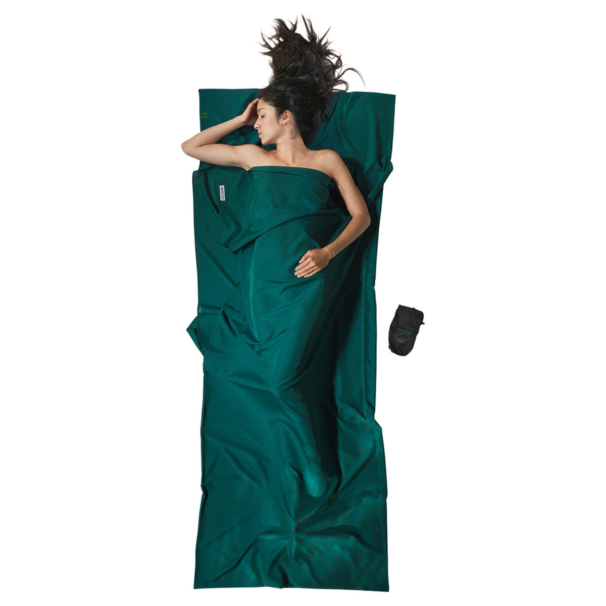Cocoon Leicht-Reiseschlafsack, Rechteck, 220 x 90 cm, 100 % Mikrofaser, moss gre