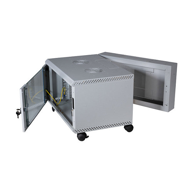 EFB 19" Wandgehäuse 9HE, schwenkend, 2-teilig, RAL7035, Tiefe 600 mm