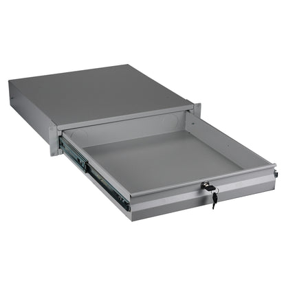 EFB 19" 3HE Tastatur-/Dokumentenschublade, abschliebar, RAL7035