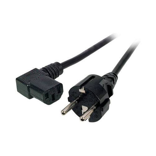 EFB Netzleitung Schutzkontakt 180 - C13 90, schwarz, 2,0 m, 3 x 0,75 mm