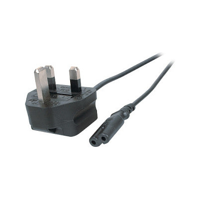EFB Netzleitung UK BS1363A - C7 180, schwarz, 3,0 m, 2 x 0,75 mm