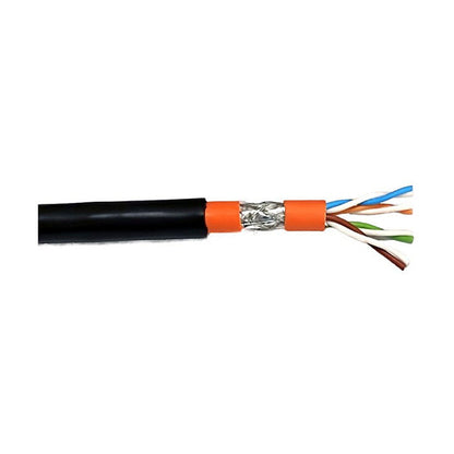 Cat.7 Innen-/Aussenkabel 1200MHz AWG23 S/FTP,PE Mantel, CPR Fca, innen Dca, Sw& Or, 25m
