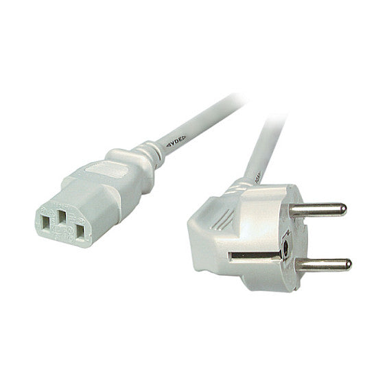 EFB Netzleitung Schutzkontakt 90 - C13 180, grau, 2,5 m, 3 x 1,00 mm