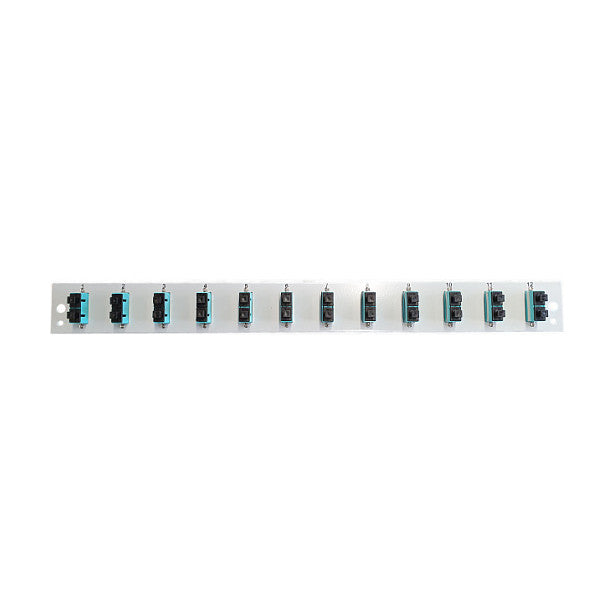 EFB Bestckte Frontblende mit 12 x SC Duplex Kupplung OM3 vertikal, grau