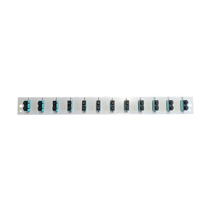 EFB Bestckte Frontblende mit 12 x SC Duplex Kupplung OM3 vertikal, grau
