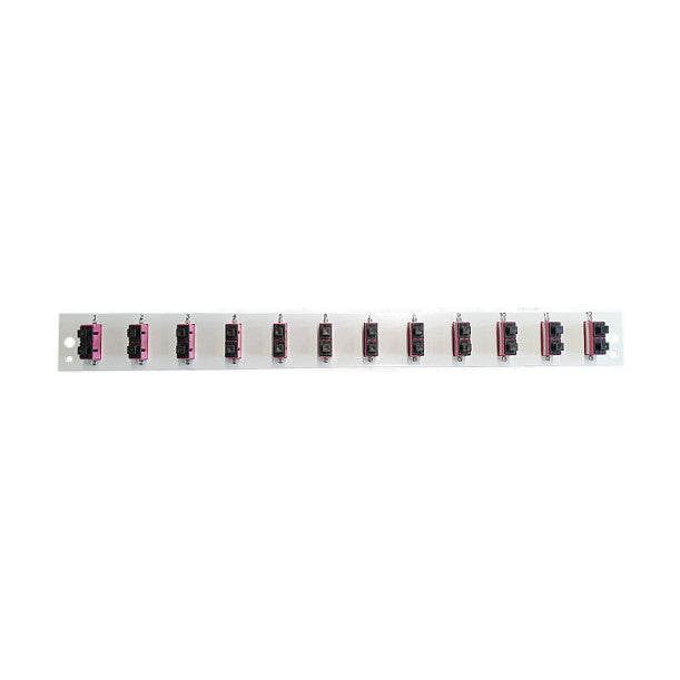 EFB Bestckte Frontblende mit 12 x SC Duplex Kupplung OM3 vertikal, grau