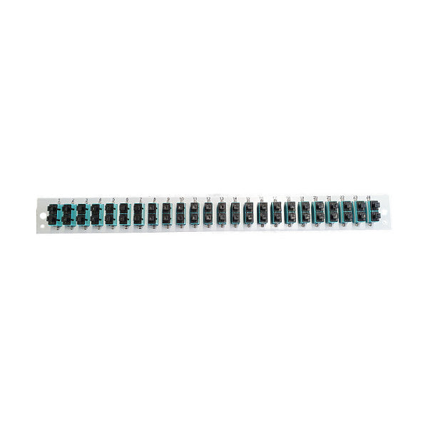 EFB Bestckte Frontblende mit 24 x SC Duplex Kupplung OM3 vertikal, grau