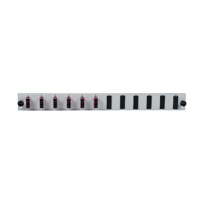 EFB Bestckte 12 Port Frontblende mit 6 x SC Duplex Kupplung OS2 vertikal, grau