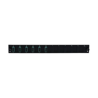 EFB Bestckte 12 Port Frontblende mit 6 x SC Duplex Kupplung OM3 vertikal, grau