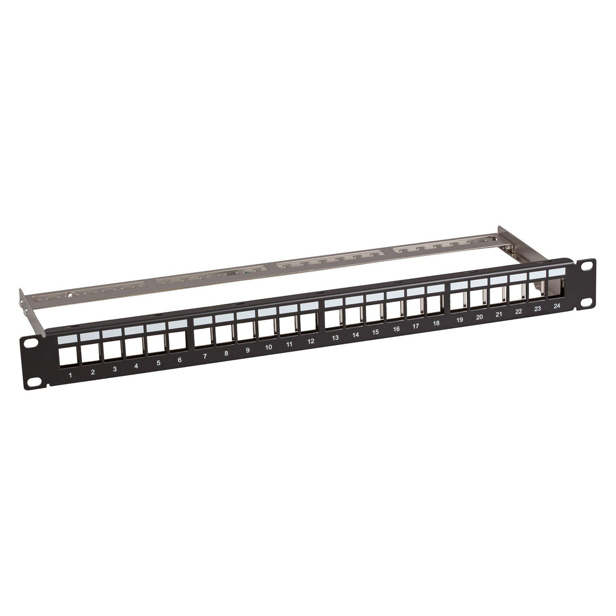 EFB Verteilerfeld 19" 1HE 24-Port metall grau mit 24x Keystone slimline CAT6a