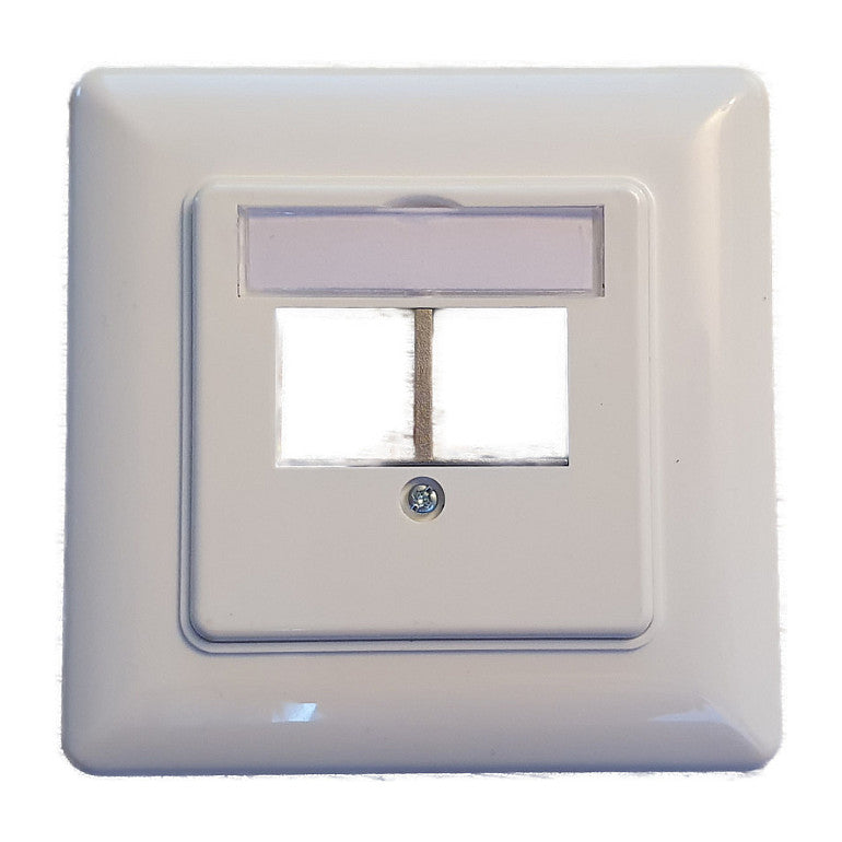 EFB 2-Port Rahmenset fr Keystones, gerader Auslass, DIN49075, RAL9003 Signalwei