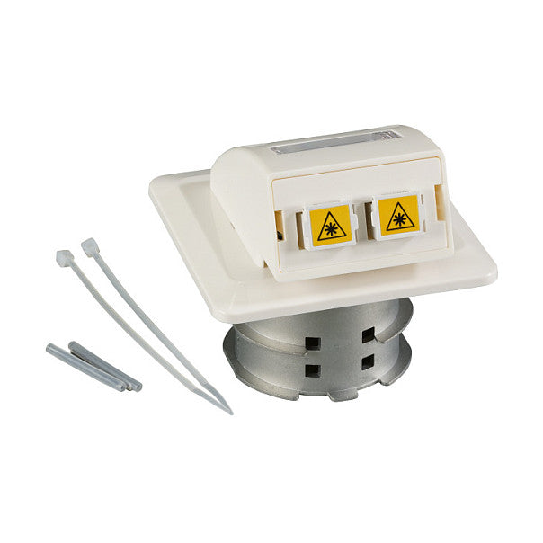 EFB FO Datendose UP, 2 SC-S Kupplungen OM3 mit Shutter, integrierter Spleihalter