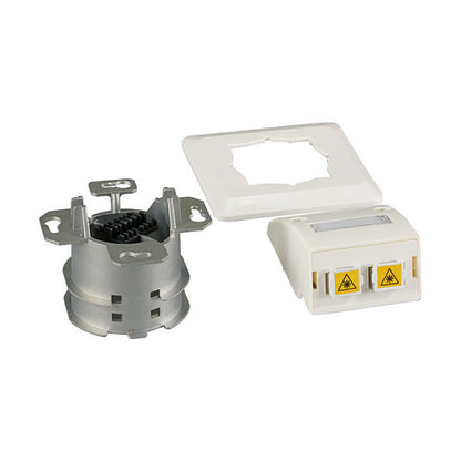EFB FO Datendose UP, 2 SC-S Kupplungen OM3 mit Shutter, integrierter Spleihalter