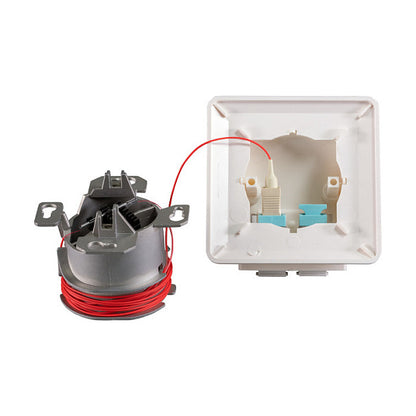 EFB FO Datendose UP, 2 SC-S Kupplungen OM3 mit Shutter, integrierter Spleihalter