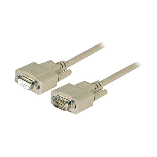 EFB VGA Verlngerungskabel, 2x HD-DSub 15, St.-Bu., 2,0m, beige