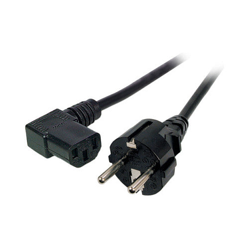 EFB Netzleitung Schutzkontakt 180 - C13 90 , schwarz, 5,0 m, 3 x 1,00 mm