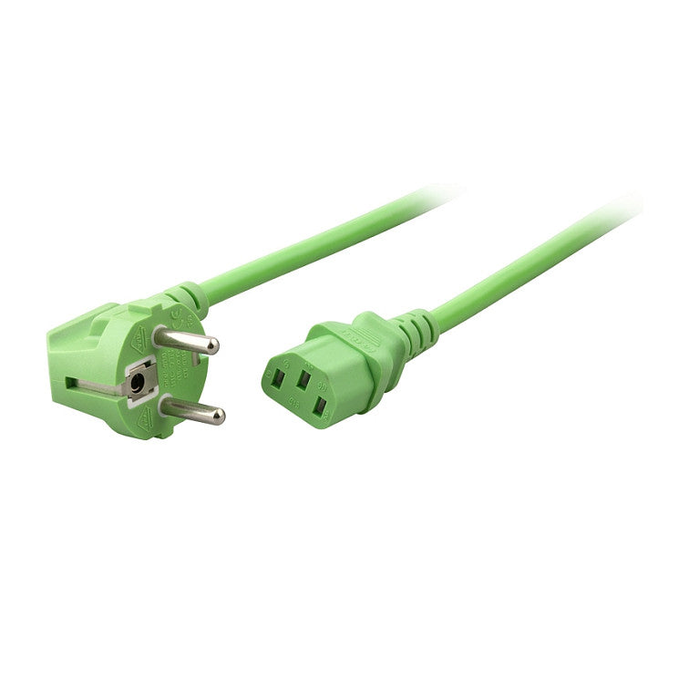EFB Netzleitung Schutzkontakt 90 - C13 180, grn, 1,8 m, 3 x 0,75 mm