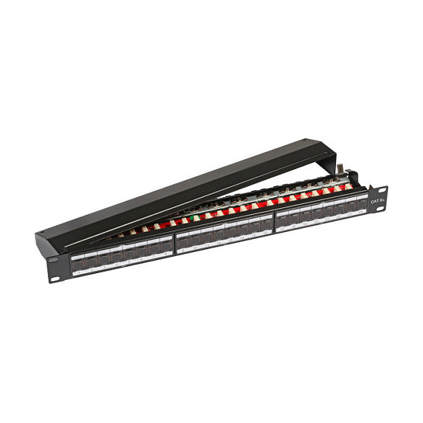EFB Patchpanel STP 24xRJ45 Cat.6A/Class EA, 19 1HE, RAL9005 schwarz