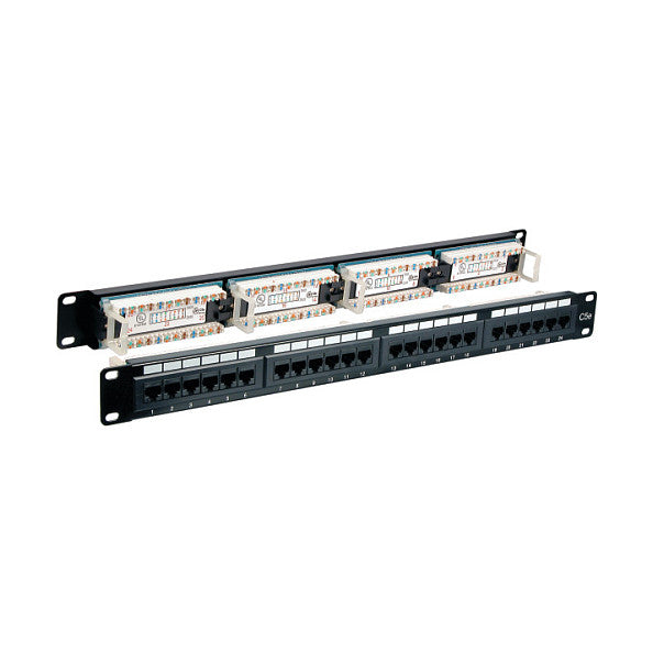 EFB Patchpanel UTP 24xRJ45 Cat.6, 19 1HE, ,180, RAL9005 schwarz