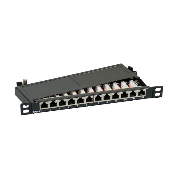 EFB Mini-Patchpanel STP 12xRJ45 Cat.6A, 10 0,5HE, RAL7035 grau