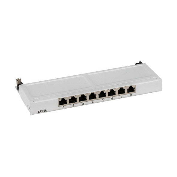 EFB Mini-Patchpanel STP 8xRJ45 Cat.6A, 10 0,5HE, RAL7035 grau