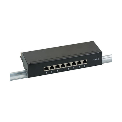 EFB Mini-Patchpanel STP 8xRJ45 Cat.6A, 10 1HE, RAL9005 schwarz