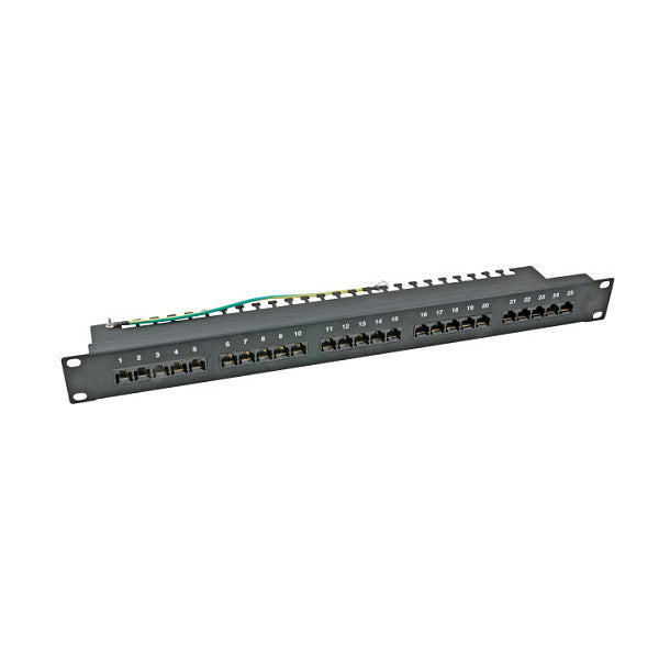 EFB Patch Panel 25 x RJ45 8/4 1HE ISDN, RAL9005, Cat. 3