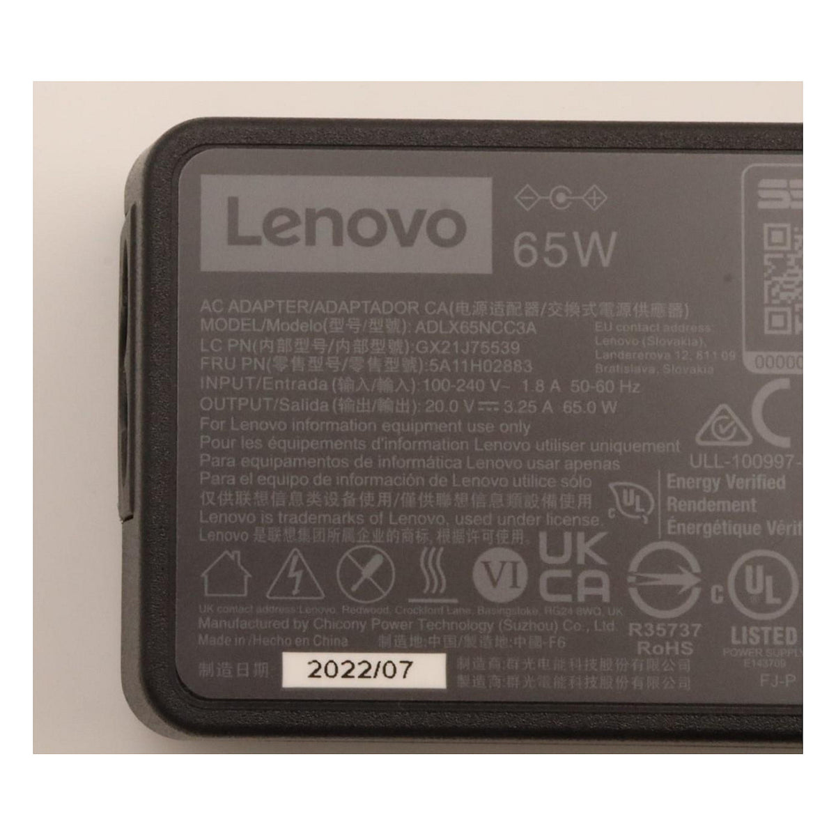 N Lenovo AC Adapter 65W 3P