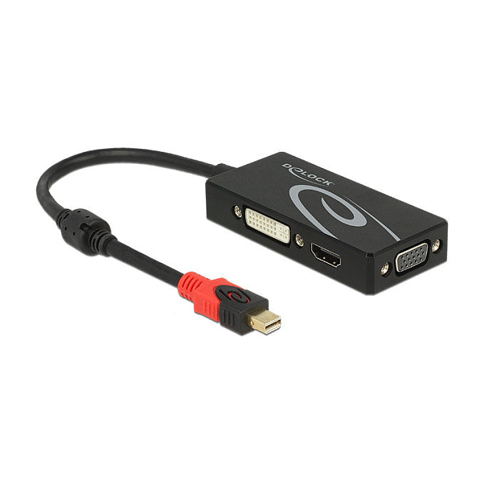 Adapter mini DisplayPort 1.2 Stecker > VGA / HDMI / DVI Buchse 4K Passiv schwarz