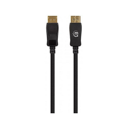 MANHATTAN 8K60Hz DisplayPort 1.4 Kabel Stecker auf Stecker 2m HDR vergoldete Kontakte Rastnase und geflochtene Ummantelung schwarz