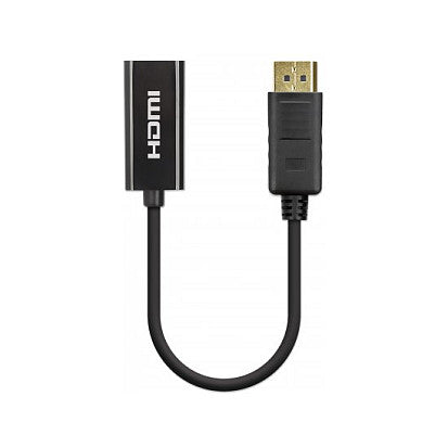 MANHATTAN 4K60Hz Aktiver DisplayPort auf HDMI-Adapter DisplayPort-Stecker auf HDMI-Buchse Kabeladapter mit Dongle schwarz