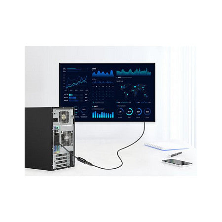 MANHATTAN 4K60Hz Aktiver DisplayPort auf HDMI-Adapter DisplayPort-Stecker auf HDMI-Buchse Kabeladapter mit Dongle schwarz