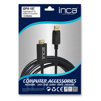 INCA DisplayPort zu HDMI,Kabellä.1,8 m,10,2 Gbit/s (max.)