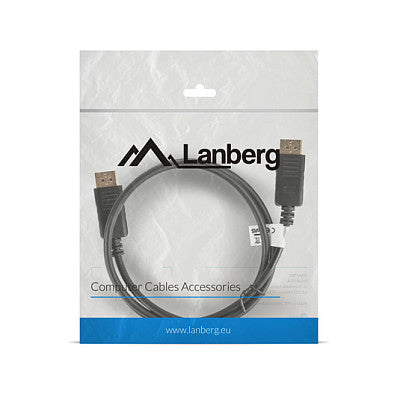 LANBERG Displayport M/M 19 PIN V1.2 Kabel 1,0m 4K schwarz