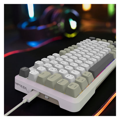 INCA Gaming Tastatur RGB/GraySwitch/USB-C/BT 2.00m weiß