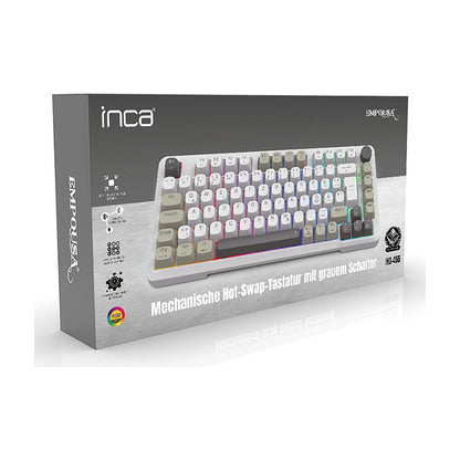 INCA Gaming Tastatur RGB/GraySwitch/USB-C/BT 2.00m weiß