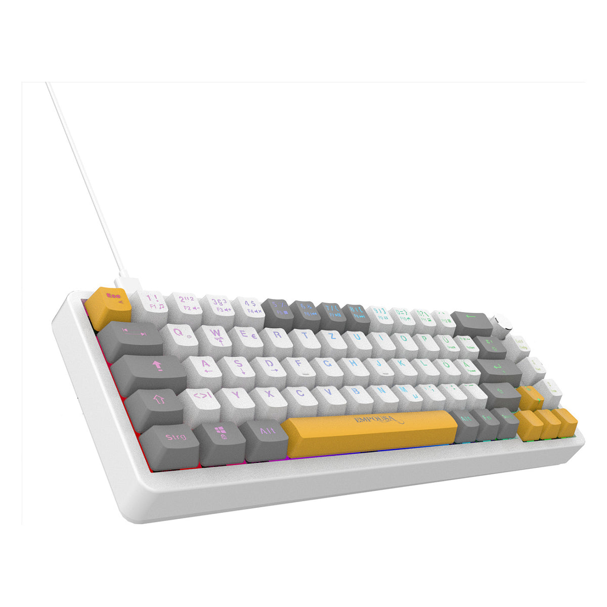 INCA Gaming Tastatur RGB/RedSwitch/USB/Mechan. 2.00m weiß