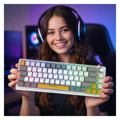INCA Gaming Tastatur RGB/RedSwitch/USB/Mechan. 2.00m weiß