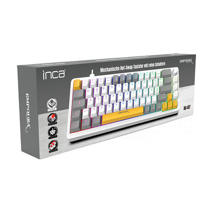INCA Gaming Tastatur RGB/RedSwitch/USB/Mechan. 2.00m weiß