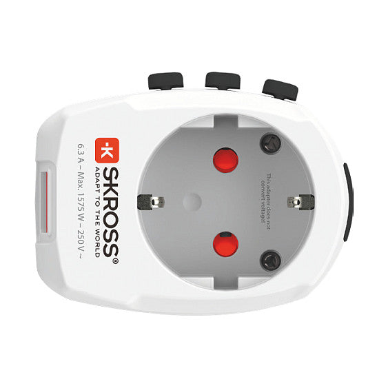 Skross PRO Light USB 2xA - World Reiseadapter, Weltweit
