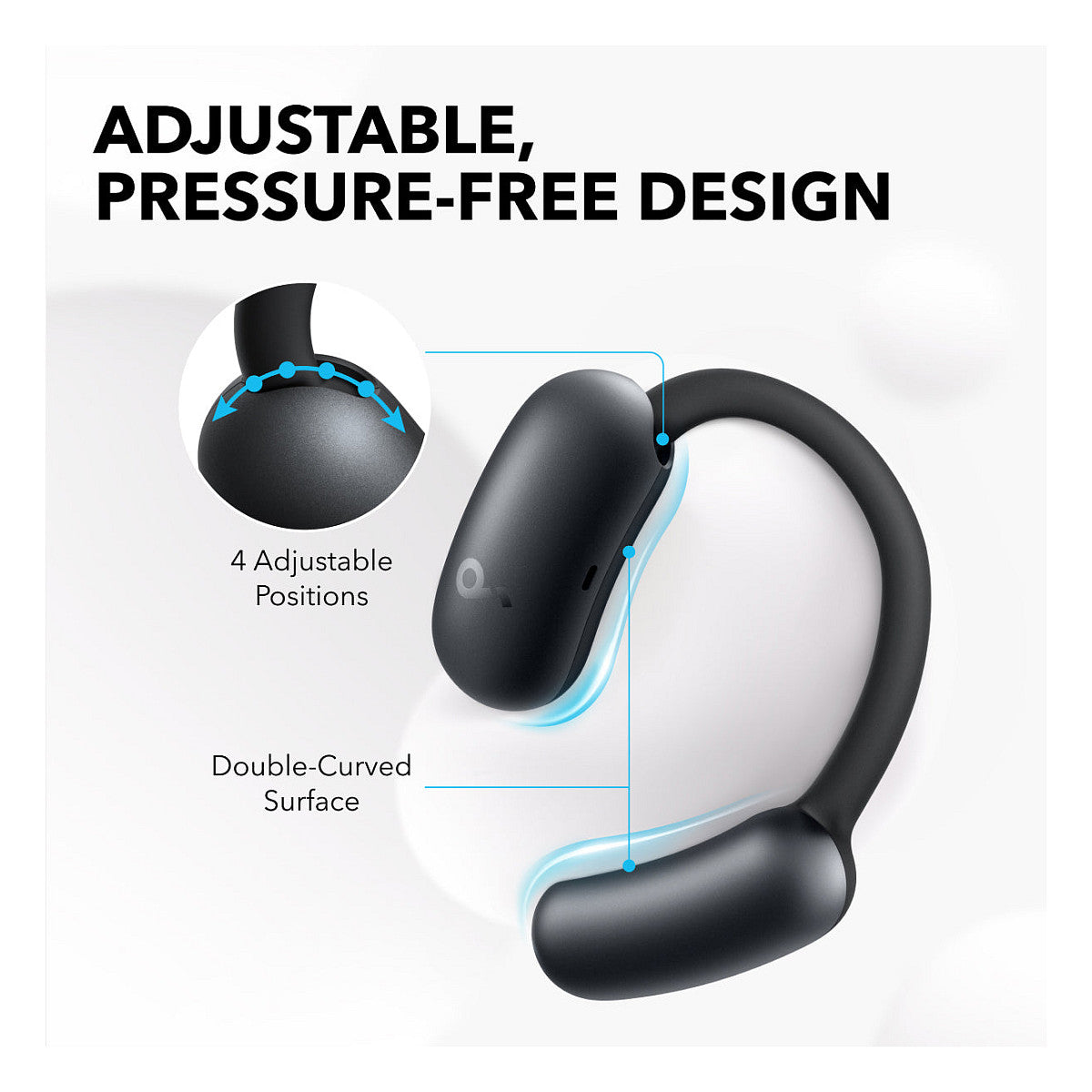 Anker Soundcore AeroFit 2 Kopfhörer, Schwarz, Open-Ear, Kabellos
