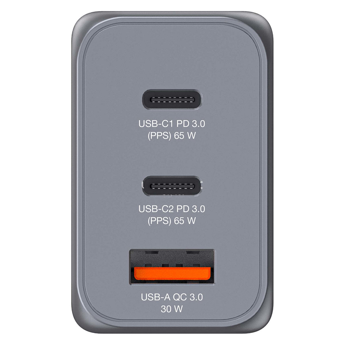 Verbatim GaN-Ladegert 65W, 1x USB-A , 2x USB-C (grau, PD 3.0, QC 3.0)