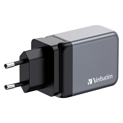 Verbatim GaN-Ladegert 65W, 1x USB-A , 2x USB-C (grau, PD 3.0, QC 3.0)