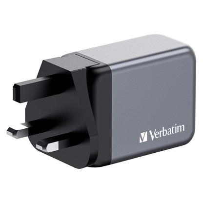 Verbatim GaN-Ladegert 65W, 1x USB-A , 2x USB-C (grau, PD 3.0, QC 3.0)