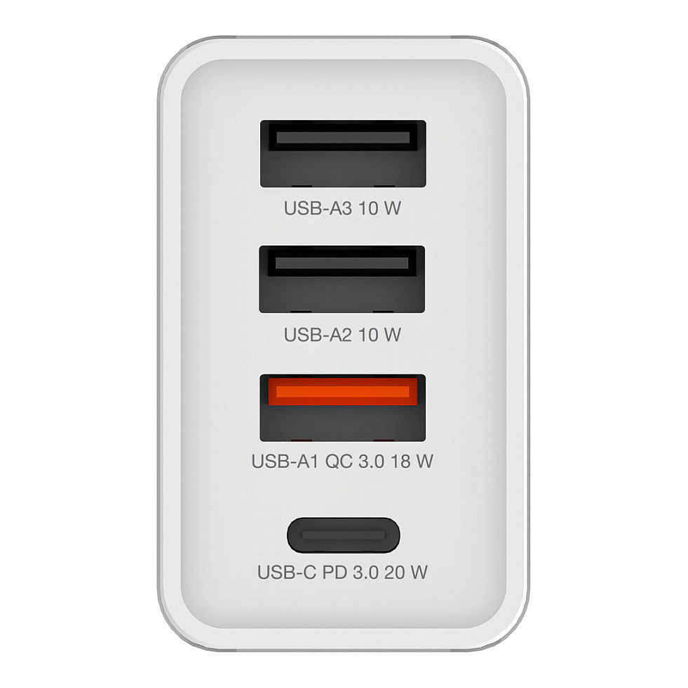 Verbatim Ladegert 30W, 1x USB-C , 3x USB-A (wei, PD 3.0, QC 3.0)