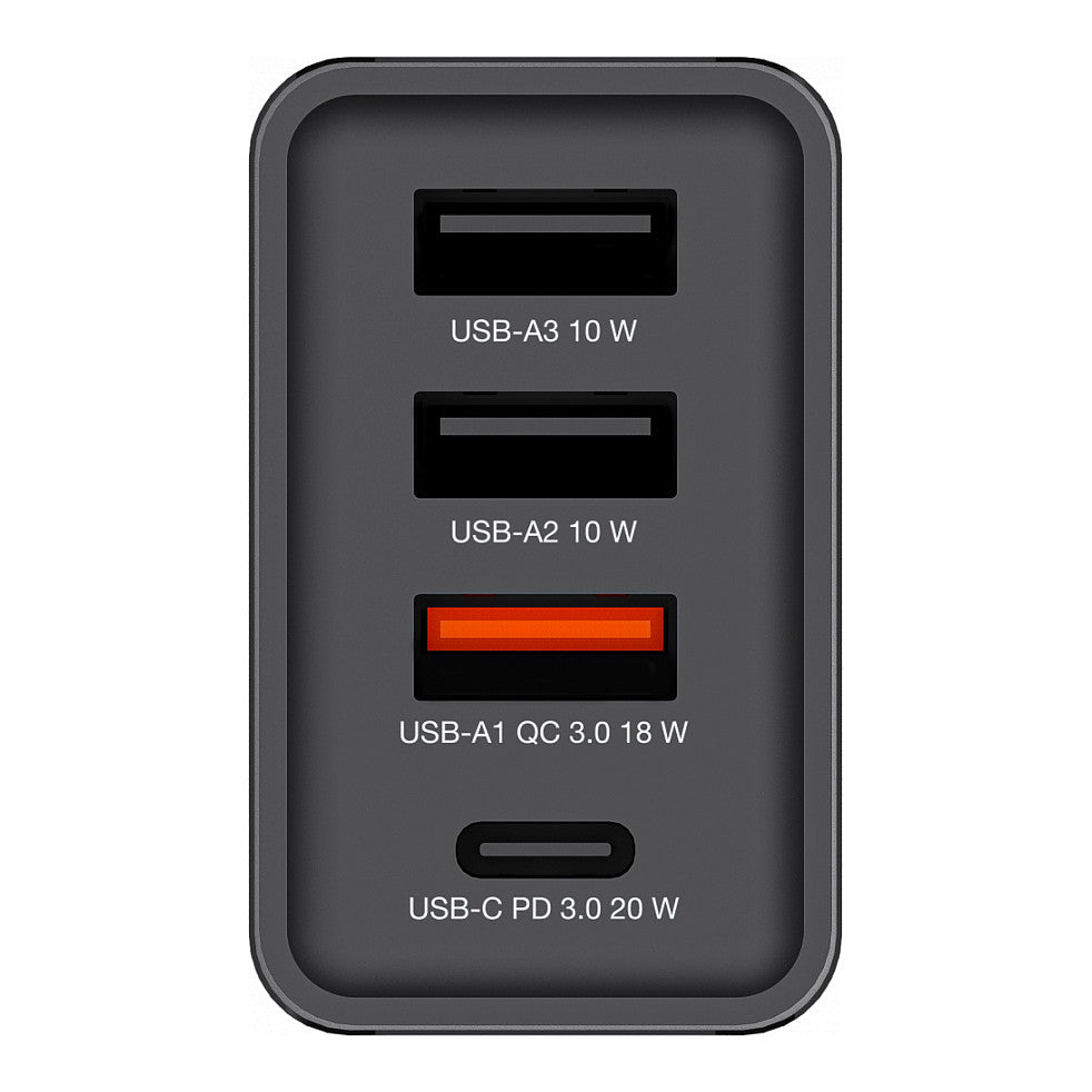 Verbatim Ladegert 30W, 1x USB-C , 3x USB-A (schwarz, PD 3.0, QC 3.0)