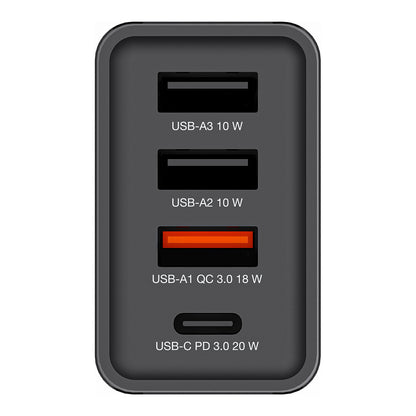 Verbatim Ladegert 30W, 1x USB-C , 3x USB-A (schwarz, PD 3.0, QC 3.0)