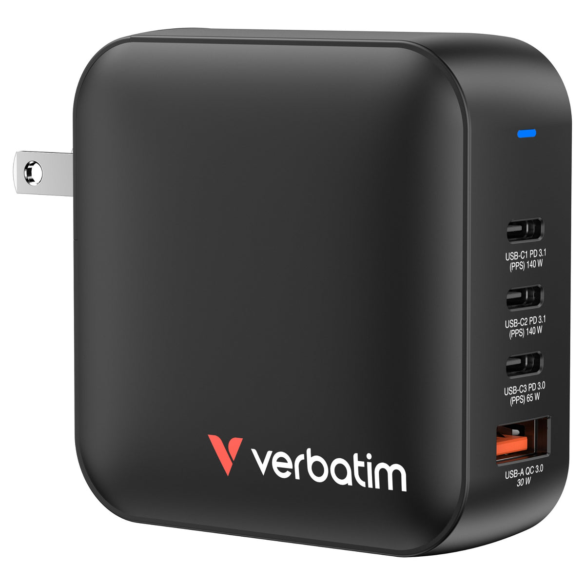 Verbatim Mini GaN Ladegert 165W 4 Port US/EU/UK ADP