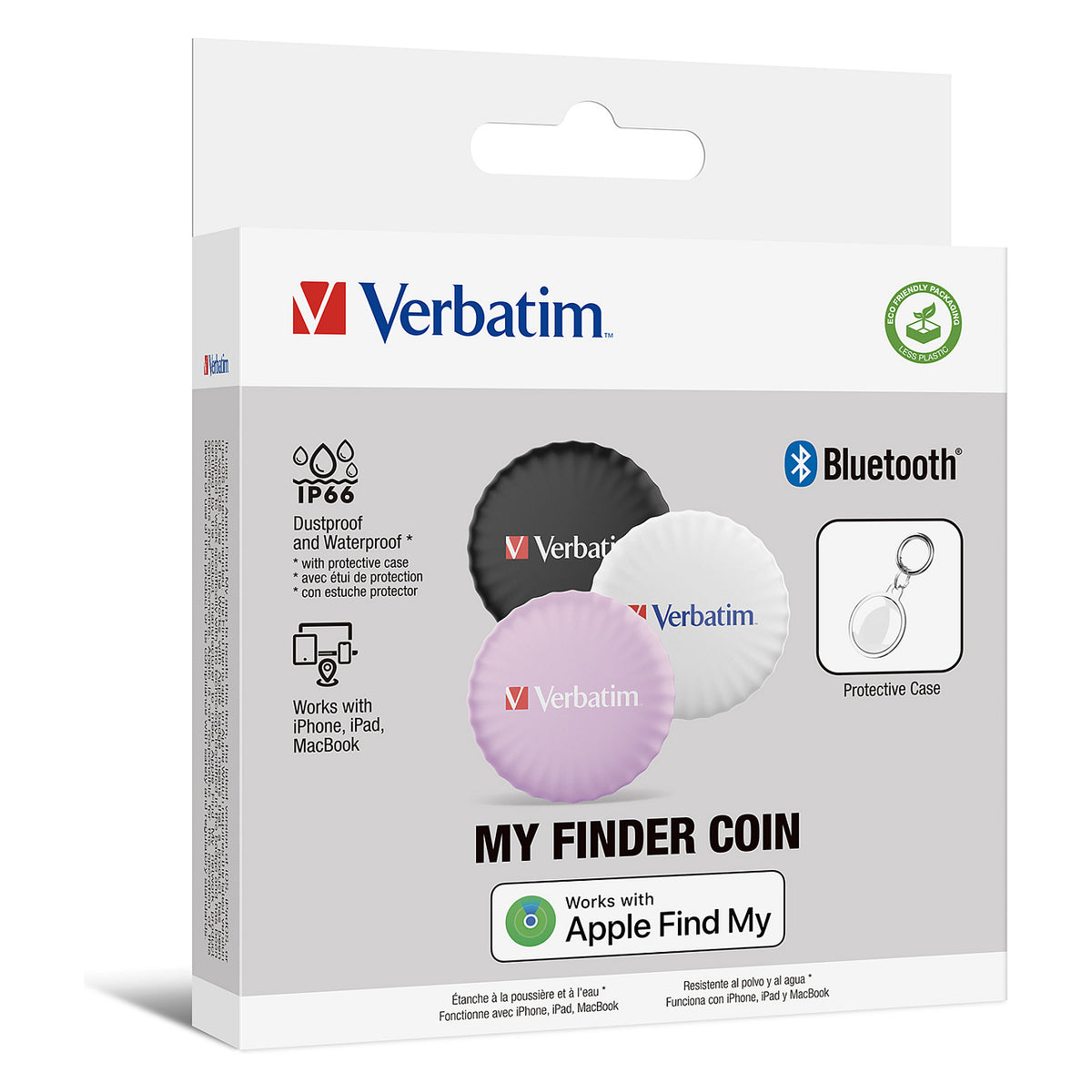 Verbatim My Finder Coin Bluetooth Tracker schwarz/wei/pink (3er Pack)